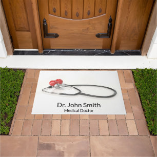 Stethoscope with Heart Medical Care & Healthcare Doormat