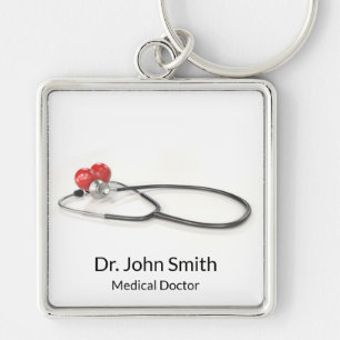 Stethoscope with Heart   Medical Care & Healthcare Keychain