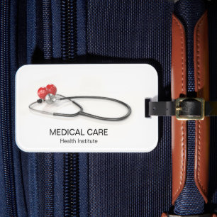 Stethoscope with Heart   Medical Care & Healthcare Luggage Tag