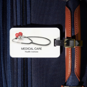 Stethoscope with Heart   Medical Care & Healthcare Luggage Tag
