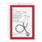 Stethoscope with Red Border Medical Graduation Inv