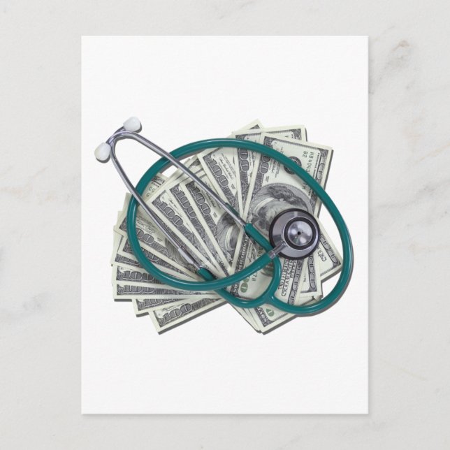 StethoscopeMoney061612.png Postcard (Front)