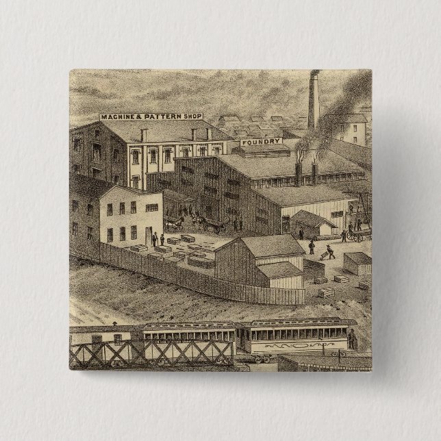 Steubenville Foundry and Machine Works 2 Inch Square Button (Front)