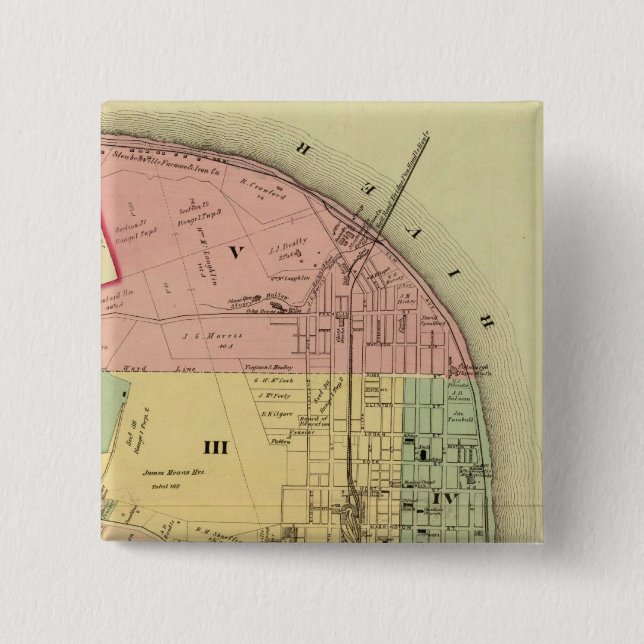 Steubenville, Ohio 2 Inch Square Button (Front)