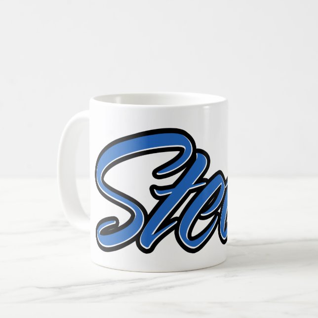 Steve First Name Name blue Tasse Kaffeetasse Coffee Mug (Front Left)