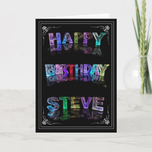 Steve - Name in Lights greeting card (Photo)