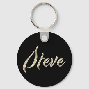 Steve Name whitegold Button Schlüsselanhänger Keychain