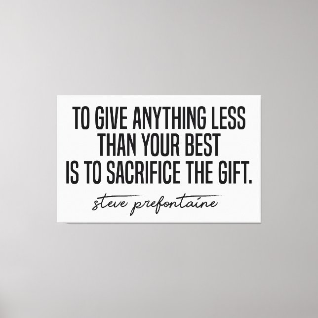 Steve Prefontaine Quote Canvas Print (Front)