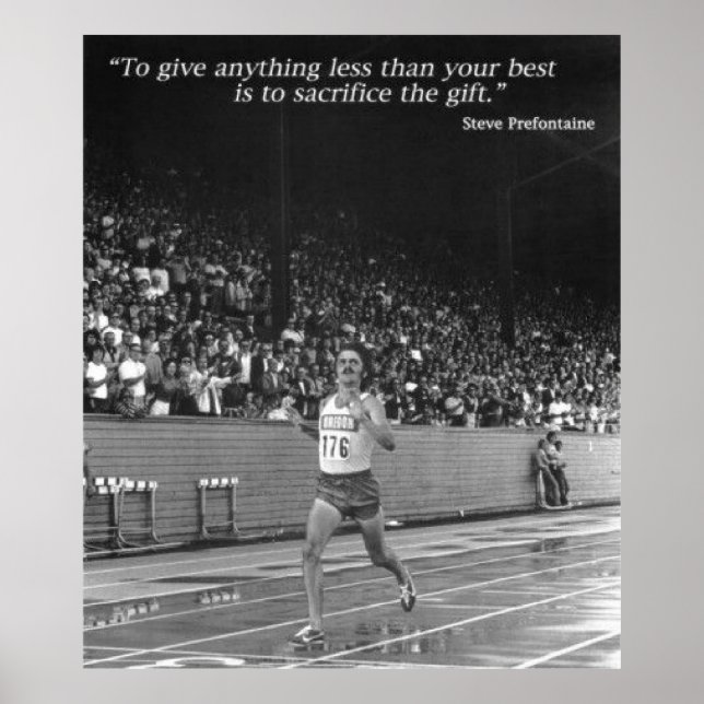 Steve Prefontaine Running Quotes Poster (Front)