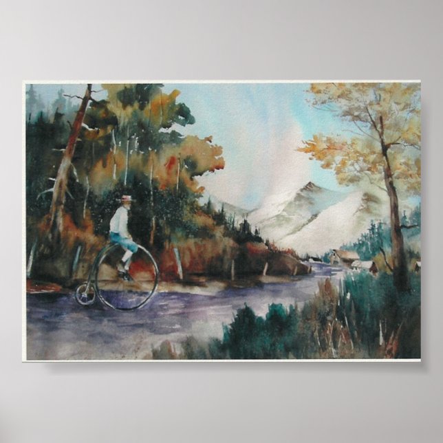 Steve riding in the Colorado mountains. Poster (Front)