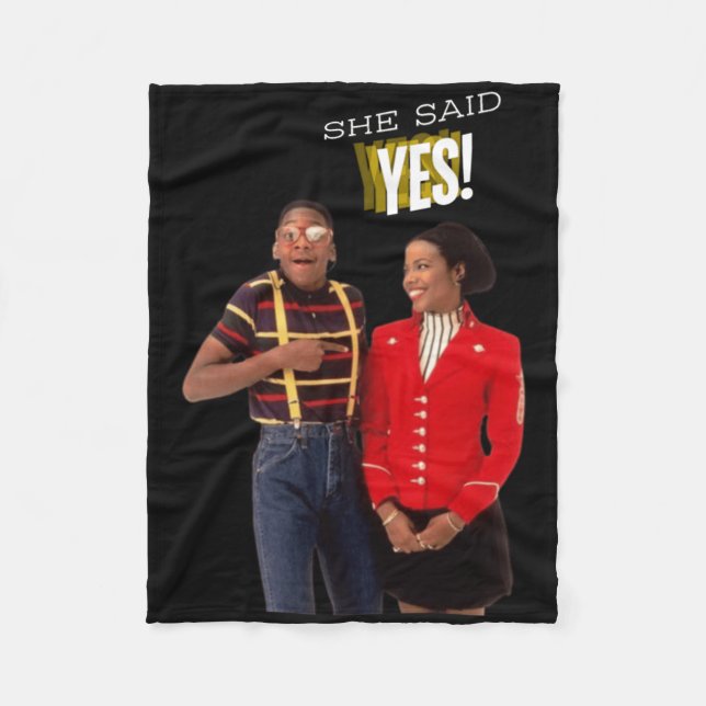 Steve Urkel Family S She Said Yes! Sticker  Fleece Blanket