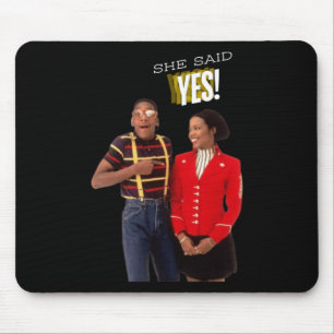 Steve Urkel Family S She Said Yes! Sticker Mouse Pad