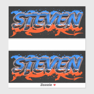 Steven First Name Graffiti Sticker