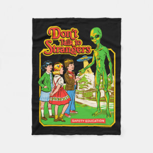 Steven Rhodes Don't Talk To Strangers Alien Retro Fleece Blanket