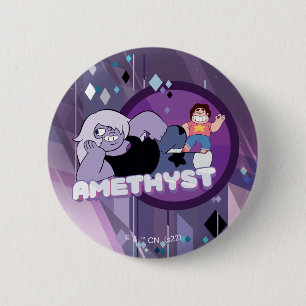 Steven Universe   Amethyst Character Graphic 2 Inch Round Button