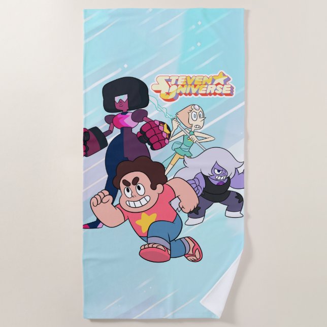 Steven Universe | Crystal Gem Group Action Beach Towel (Front)