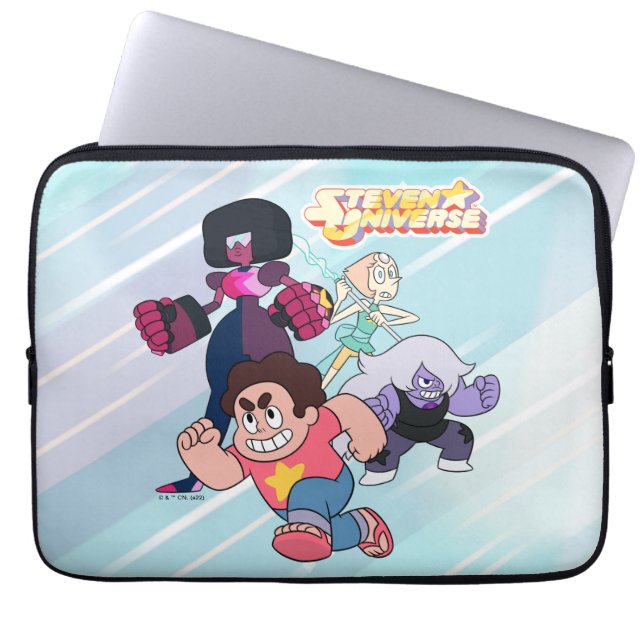 Steven Universe | Crystal Gem Group Action Laptop Sleeve (Front)