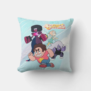 Steven Universe Crystal Gem Group Action Throw Pillow