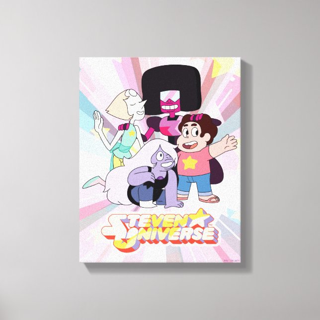 Steven Universe | Crystal Gem Group Huddle Canvas Print (Front)