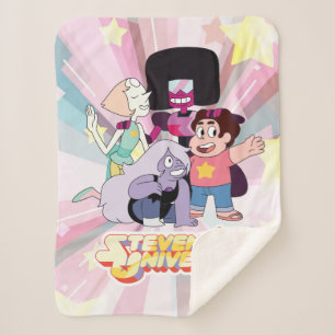 Steven Universe   Crystal Gem Group Huddle Sherpa Blanket