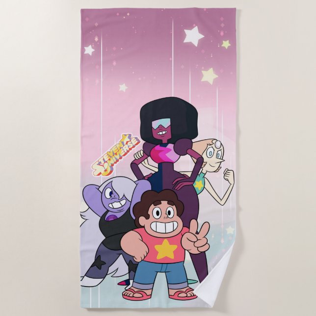 Steven Universe | Crystal Gem Group Pose Beach Towel (Front)