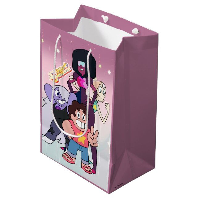 Steven Universe | Crystal Gem Group Pose Medium Gift Bag (Front Angled)