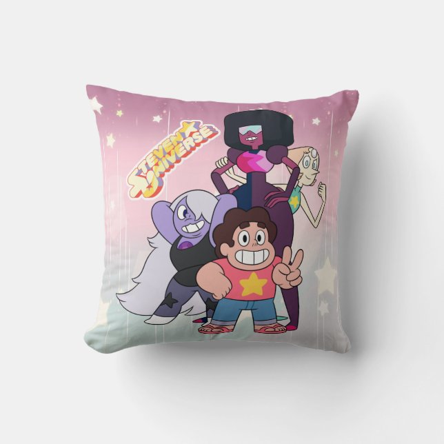 Steven Universe | Crystal Gem Group Pose Throw Pillow (Front)