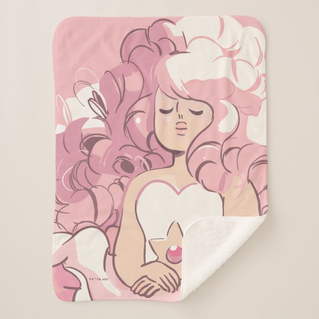 Steven Universe | Rose Quartz Illustration Sherpa Blanket (Front)