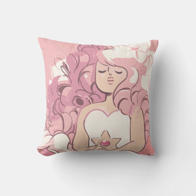 Steven Universe | Rose Quartz Illustration Throw Pillow (Front)