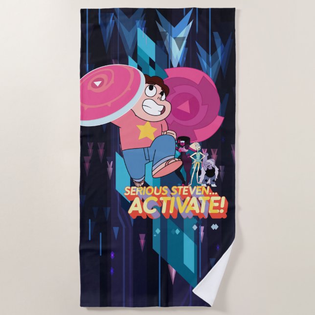 Steven Universe | Serious Steven… Activate! Beach Towel (Front)