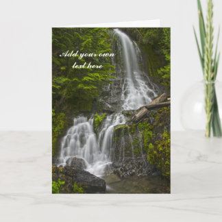 Stevens Canyon waterfall greeting card