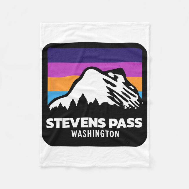 Stevens P Washington Mountain Skiing Snowboarding  Fleece Blanket (Front)