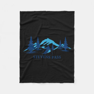 Stevens pass washington ski resort skiing skier fleece blanket