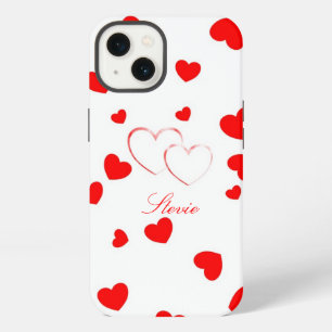 Stevie - Cute Hearts - customize it with your name iPhone 13 Case