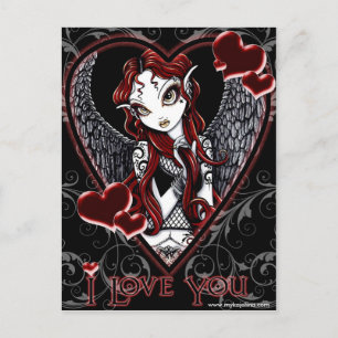 "Stevie" Red Angel Valentine's Day Postcard