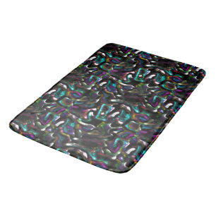 Stew of coloured and twisted metallic shapes? bath mat