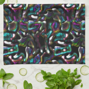 Stew of coloured and twisted metallic shapes? kitchen towel