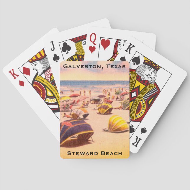 Steward Beach, Galveston, Texas Playing Cards (Back)