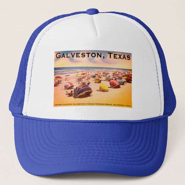Steward Beach, Galveston, Texas Trucker Hat (Front)