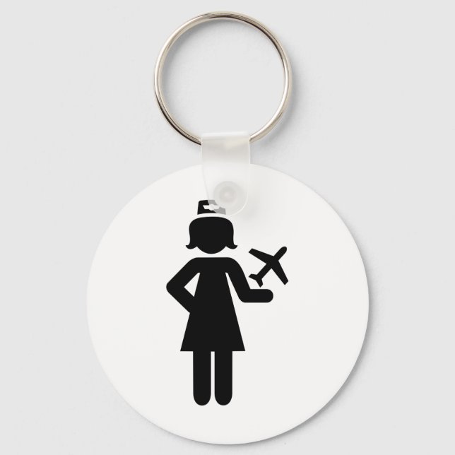 Stewardess plane keychain (Front)