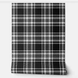 Stewart Black and White Tartan Plaid Scottish Clan Wallpaper