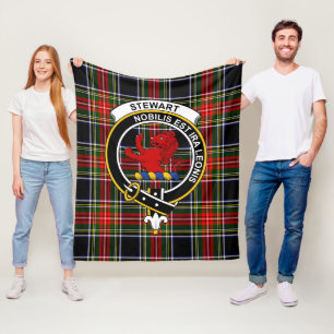 Stewart Black (Stuart) of Bute Clan Badge Tartan P Fleece Blanket
