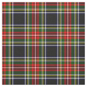 Stewart Black Tartan Fabric