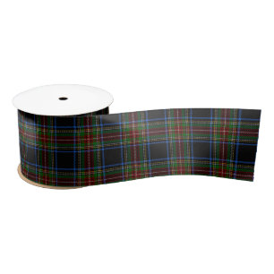 Stewart Black Tartan Satin Ribbon
