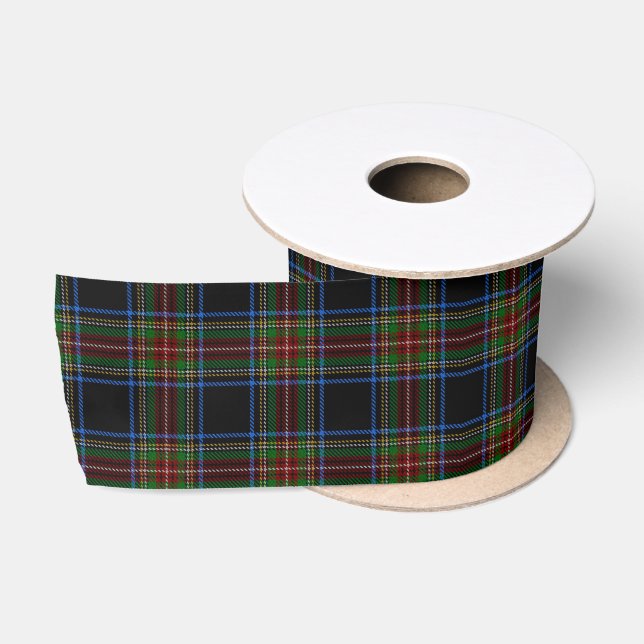Stewart Black Tartan Satin Ribbon (Spool)