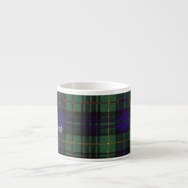 Stewart clan Hunting Plaid Scottish tartan Espresso Cup (Front)