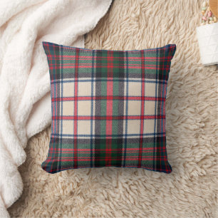Stewart Dress Modern Scottish Tartan Throw Pillow