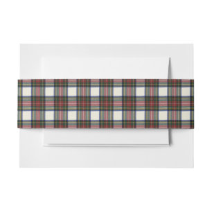 Stewart Dress Modern Tartan Invitation Invitation  Invitation Belly Band