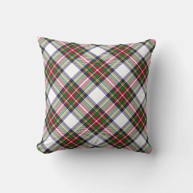 Stewart Dress Modern Tartan Plaid Argyle Pattern Throw Pillow (Front)