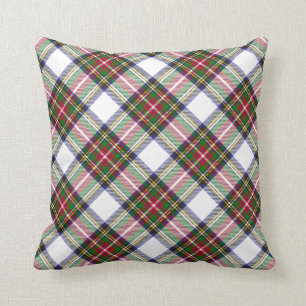 Stewart Dress Modern Tartan Plaid Argyle Pattern Throw Pillow
